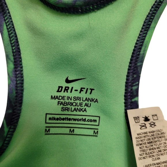 NIKE Woman's Pro Classic Swoosh Notebook Training Sports Bra Green Size Medium - Picture 3 of 8